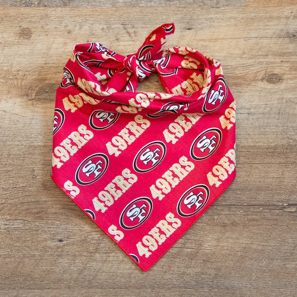 49ers Dog Bandana, San Francisco 49ers, Football, Tie On Dog Bandana