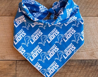 Detroit Lions Dog Bandana, Lions Football, Tie On Dog Bandana