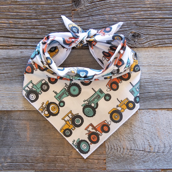 Tractor Dog Bandana, Farm Tractor Bandana, Tie On Dog Bandana