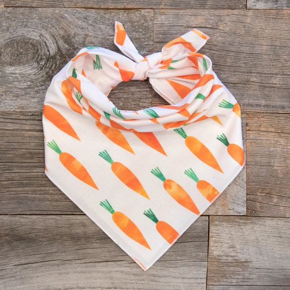 Carrot Dog Bandana, Easter Bandana, Tie On Dog Bandana