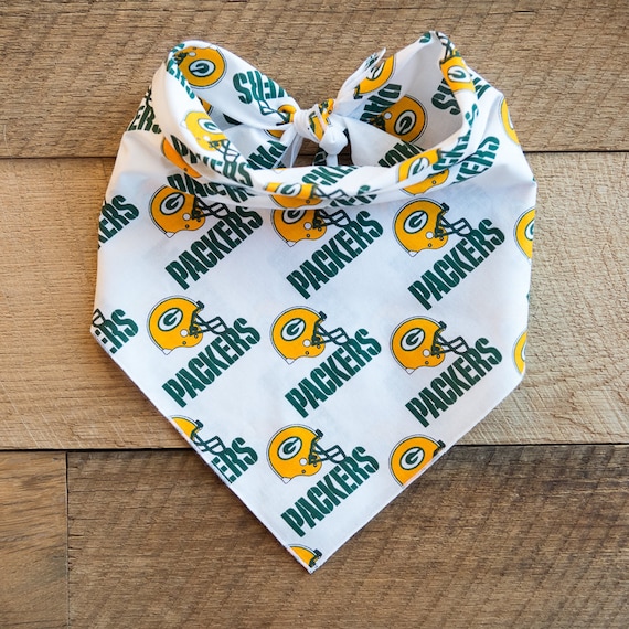 Green Bay Packers Dog Bandana, Packers Football, Tie On Dog Bandana