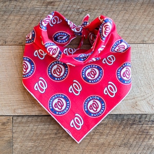 Washington Nationals Dog Bandana, Nationals Baseball Tie On Dog Bandana