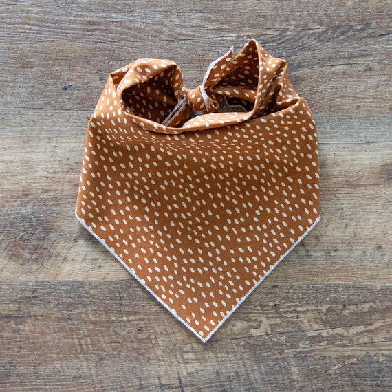 Rust Dots Dog Bandana, Southwestern, Boho, Tie on Dog Bandana