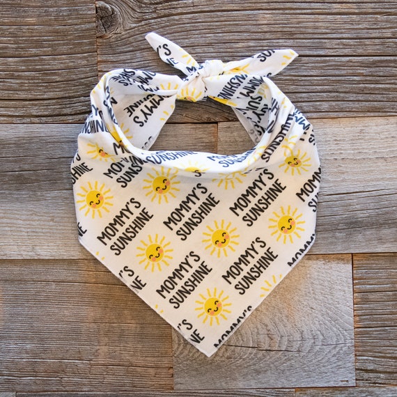 Mommy's Sunshine Dog Bandana, Mother's Day Bandana, Tie On Dog Bandana