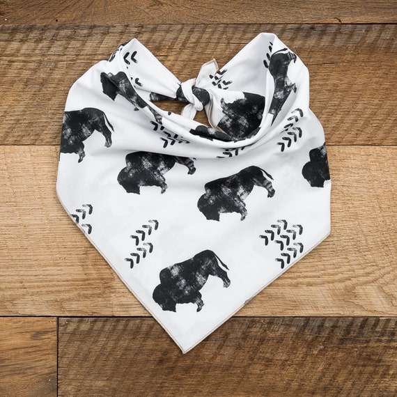 Buffalo Dog Bandana, Bison Dog Bandana, Tie On Dog Bandana