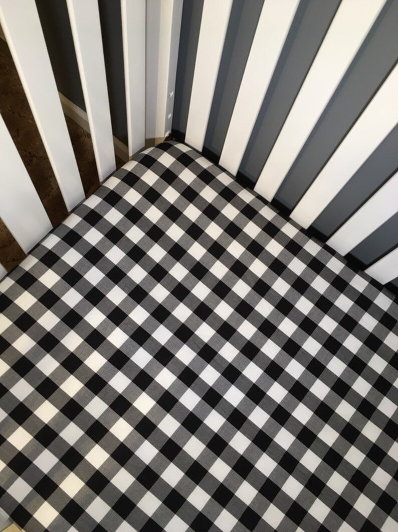 black and white buffalo check crib sheet
