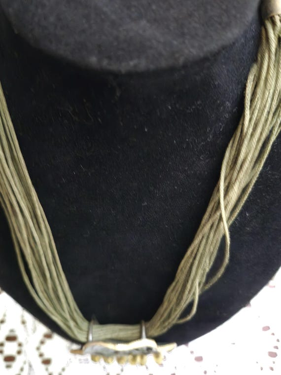 Statement necklace, Stylized fish pendent, multi … - image 5