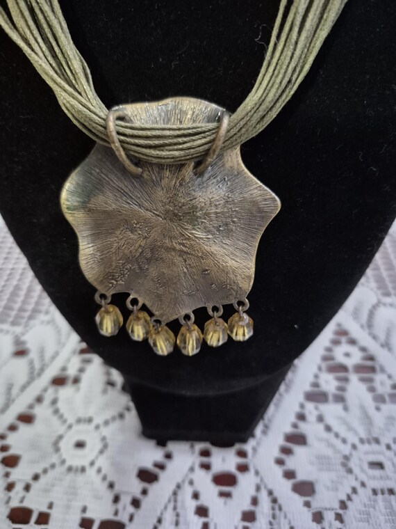 Statement necklace, Stylized fish pendent, multi … - image 3