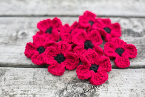 Poppy Flower Pin Poppy Brooch Poppy Pin Crochet Poppy Pin Etsy