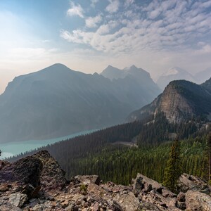 Lake Louise as seen from Little Beehive trail—Banff National Park, Alberta Canada