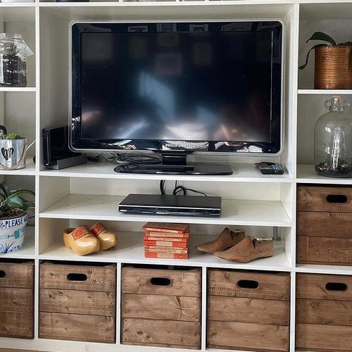 Wooden Kallax Crate Storage Box Optional Stain Finish Etsy UK