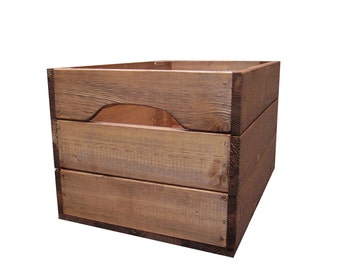 Large Rustic Farmhouse Wooden Crate Storage Box