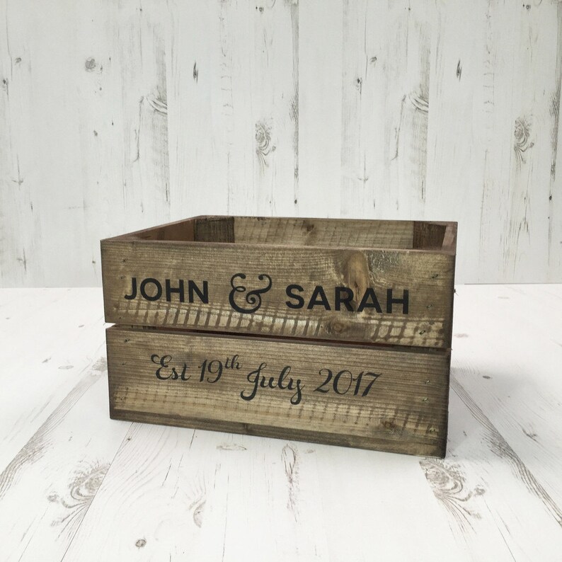 Personalised Wedding Half Crate date Optional Optional Lid Etsy UK