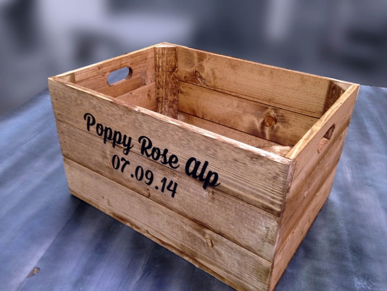 Personalised Large Rustic Wooden Apple Crate Storage Box 