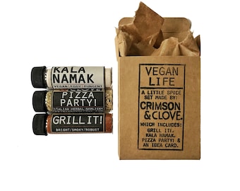 Vegan Life Gift Set - Contains Kala Namak, Pizza Party and Grill It Spices and Spice Blends