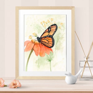 Butterfly Wall Art - Monarch butterfly on Zinnias