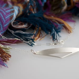 Triangle Necklace, Silver Triangle Cut Out