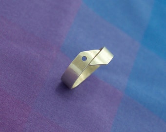 Simple Asymmetric Silver Ring