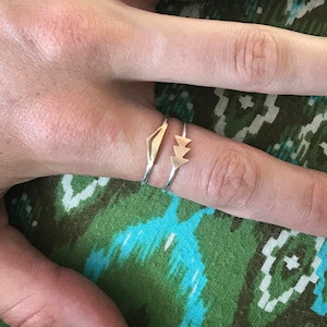 Mini Triangles Geometric Stacking Ring, Minimalist Triangle Ring