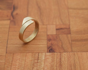 Asymmetric Brass Wrap Ring