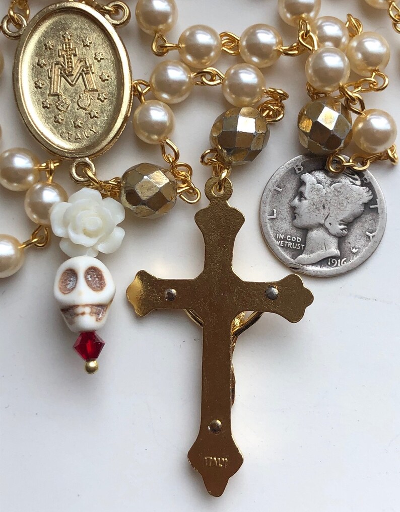 2 Rosari Cattolici Per Specchietto Auto - Croce Decorazione Interna, Benedizione - Foto 3