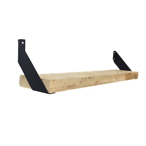 FREE SHIPPING - Set of 2, Bent Industrial Angle Shelf Brackets Flat Black Powder Coat