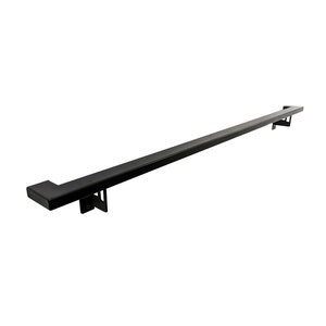 Modern Minimalist Updated Aluminum Complete Handrail Grab Bar Set, Brackets Included, Matt Black Powder Coated Finish