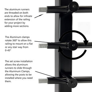 Modern Horizontal Adjustable Railing Banister System, for Staircases ...