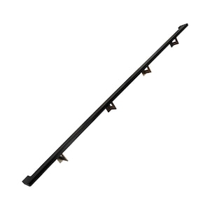 Urban Contemporary Aluminum Complete Handrail Grab Bar Set, Brackets Included, Bronze / Matt Black Powder Coated Finish