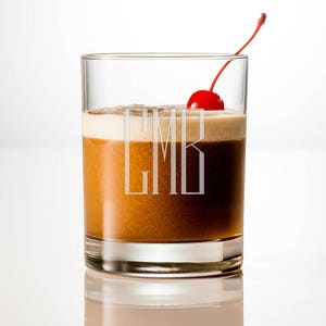Personalized Whiskey Glass Sets, Custom Engraved Monogram 14oz Old Fashioned Glasses - Personalized Wedding, Groomsmen or Christmas Gifts