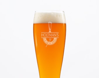 Personalized Tall Beer Glass, Custom Engraved Craft Beer Glasses, Perfect for Wedding, Groomsmen or Personalized Gifts, Custom Beer Glasses