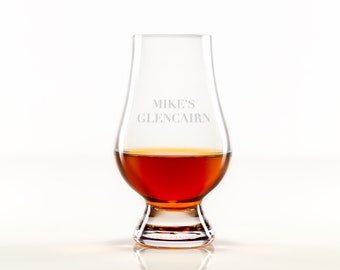 Personalized Glencairn Whiskey Glass Sets  - 6oz Engraved Bourbon Whiskey Snifter Glasses, Great Wedding, Groomsmen or Christmas Gifts