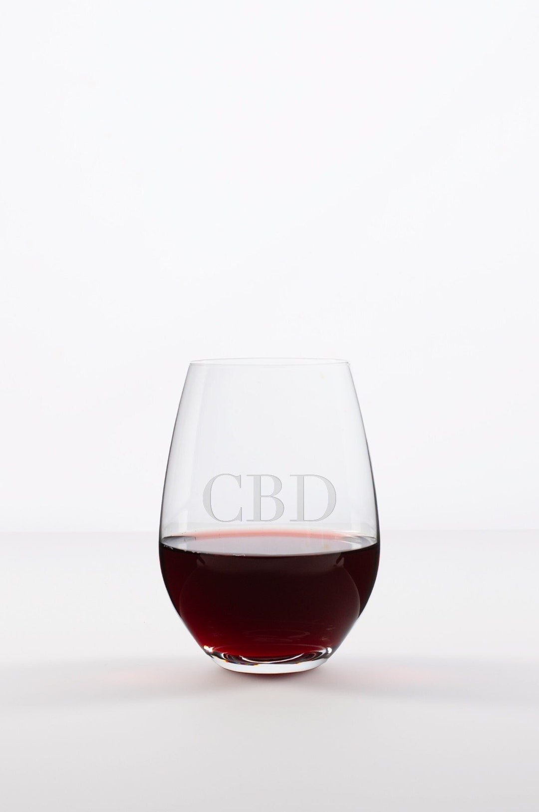 Personalized Engraved Stemless Wine Glass - Custom 21oz Etched Monogram ...