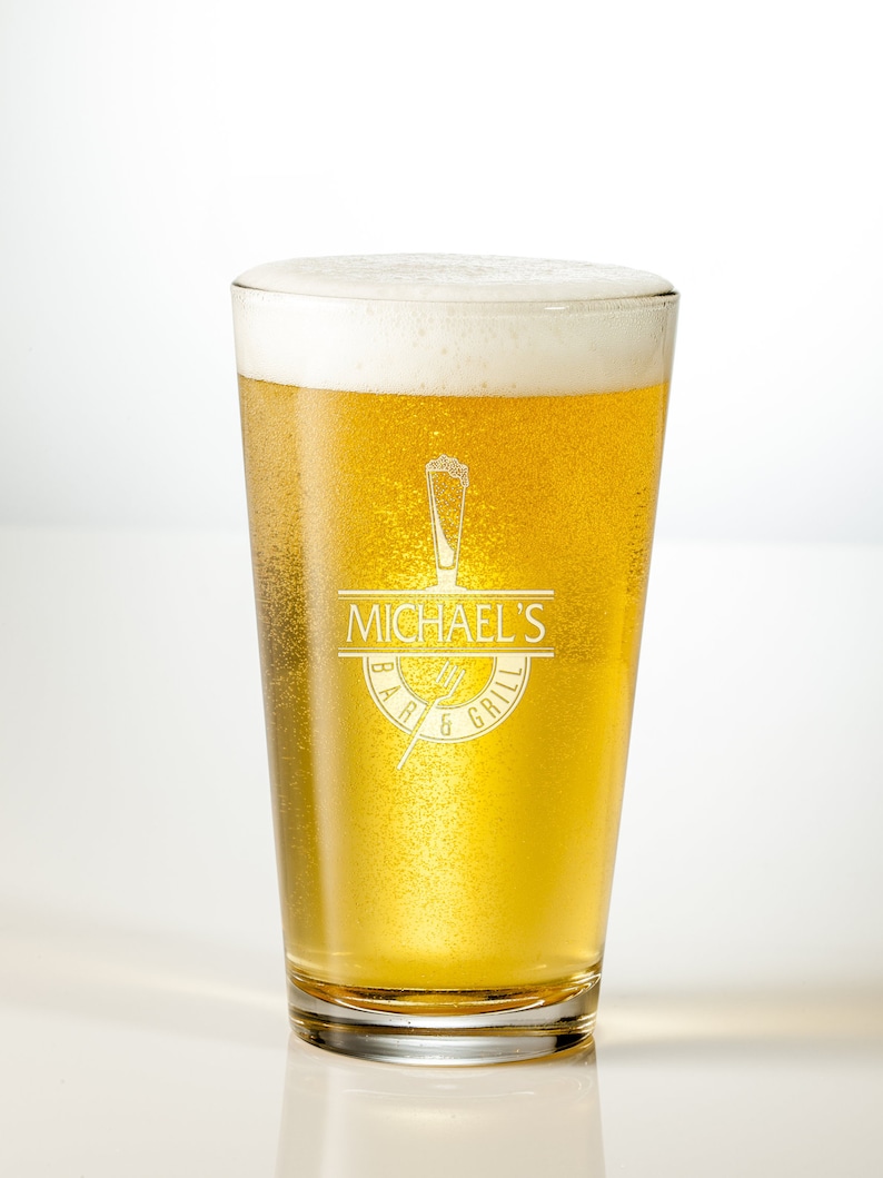 Custom 16oz Personalized Craft Beer Glasses Engraved Pint Etsy