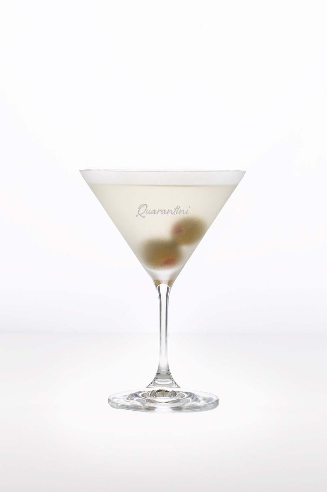 Engraved Martini Glass Set, Personalized 10oz Crystal Martini Glass