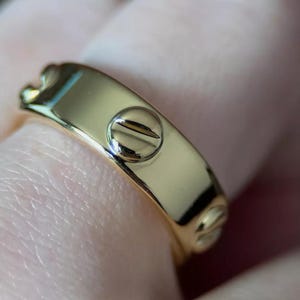 Milor Italy 14k Gold-Kunstharzring - Elegantes Banddesign mit Schraubverschluss, Gold Electroform