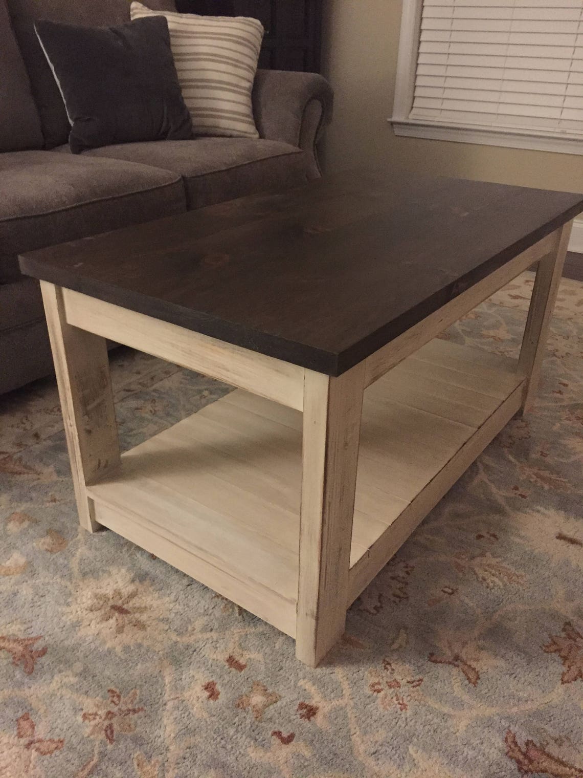 Rustic Antique White Coffee Table Etsy