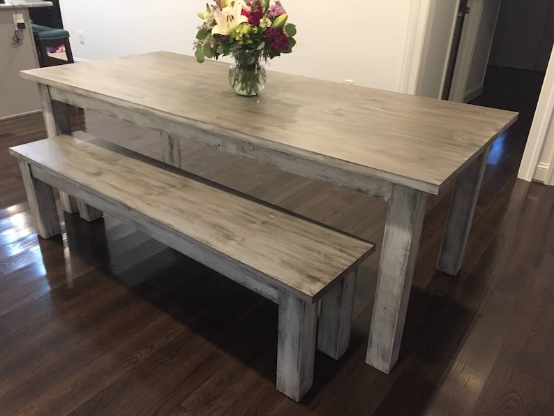 Whitewashed Farmhouse Table image 2