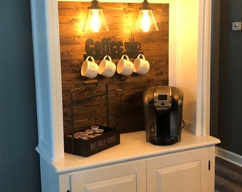 SOLD! Custom Coffee Bar, Beverage Bar, Rustic Coffee Cabinet