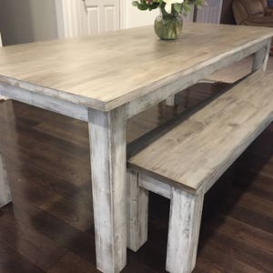 Whitewashed Farmhouse Table image 5