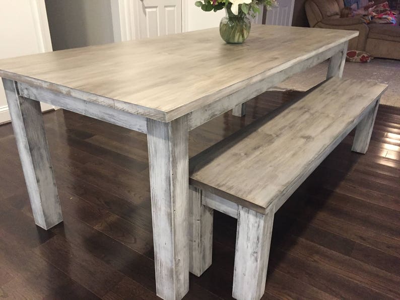 Whitewashed Farmhouse Table image 5