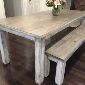 Whitewashed Farmhouse Table