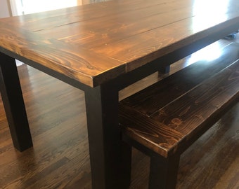 Early American Farmhouse Table with Extra Thick Top