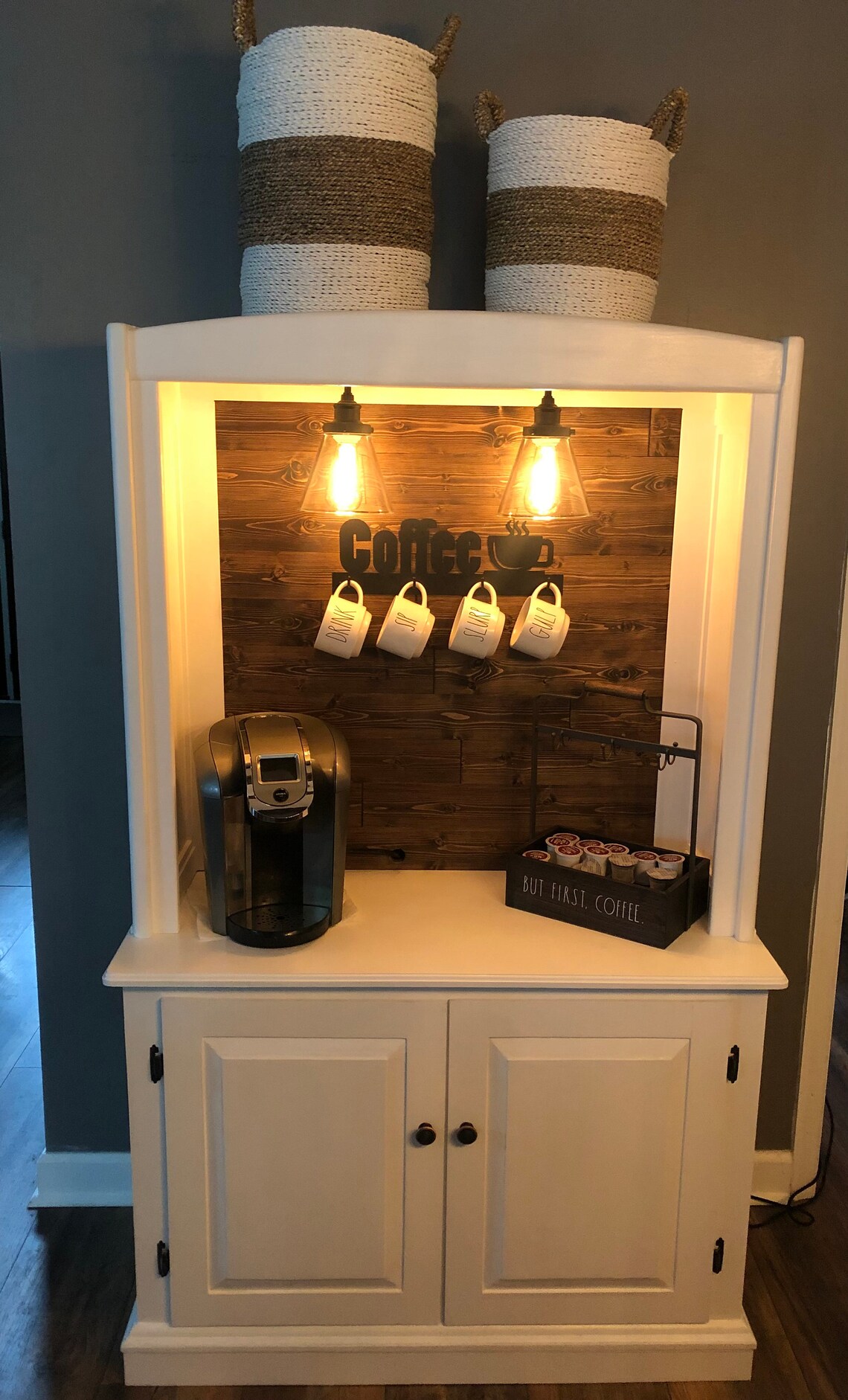 SOLD Custom Coffee Bar Beverage Bar Rustic Coffee Etsy