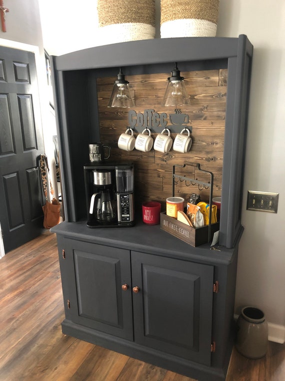 SOLD Custom Armoire Coffee Bar, Coffee Station, Beverage Station, Rustic  Coffee Cabinet, Wine Bar 