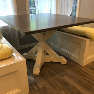 Dark Walnut Square Pedestal Table