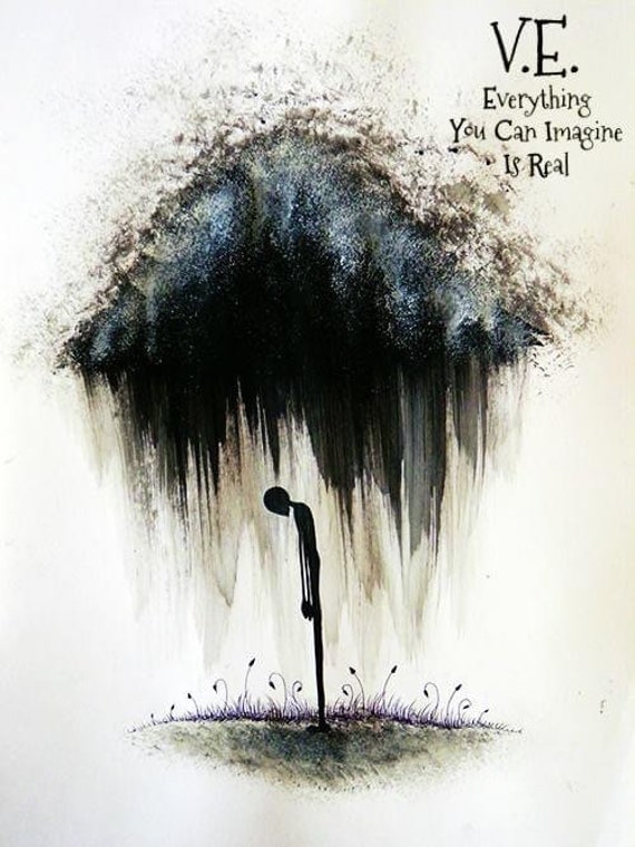 Signed Art Print Shame Depression Grief Dark Cloud Etsy Signed Art Print Shame Depression Grief Dark Cloud Etsy