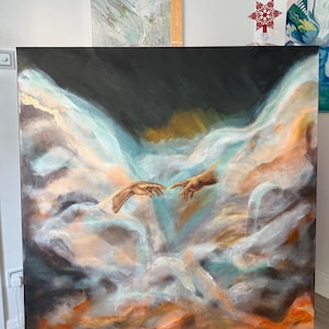 Original acrylic Painting 100x100 cm modern  on canvas Signed by artist