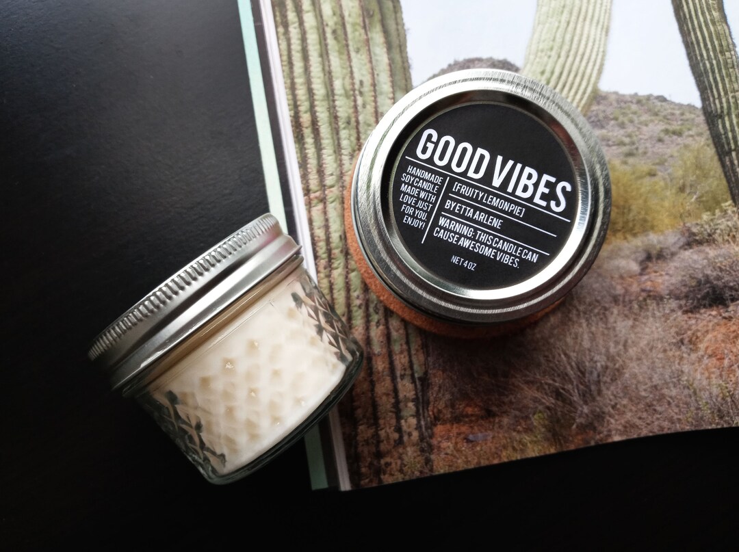Good Vibes Candle, Scented Candle, Positive Energy Gift for Friend by