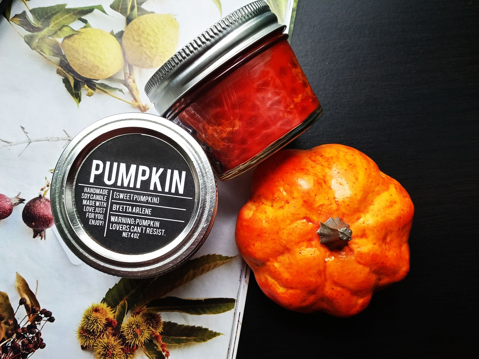 Pumpkin Candle 4oz the Best Pumpkin Scented Candles Fall Etsy